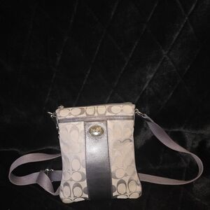 Coach Tan and Brown Crossbody Bag